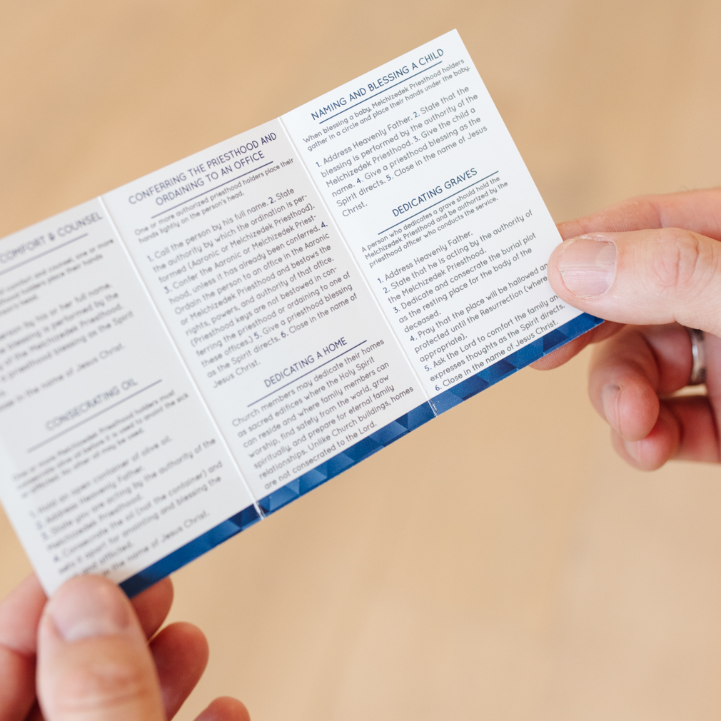 Tri-Fold Priesthood Ordinance Card in LDS Inspirational Cards on